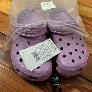 CROCS purple sparkle clogs